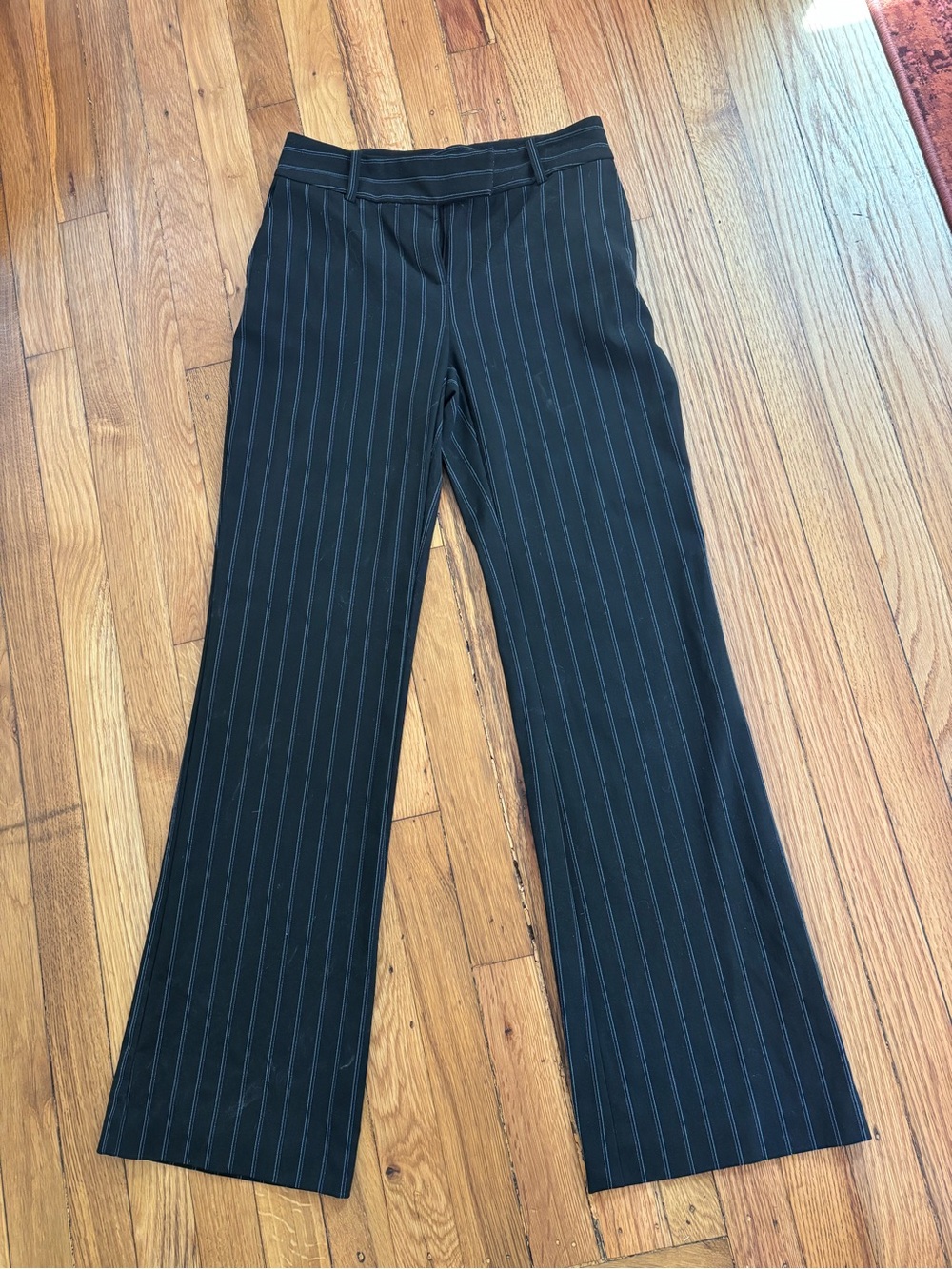 INC International Concepts Black Pinstripe Wide-Leg Trousers